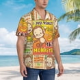 thumbnail image 6 of Monkey Collage Men'S 3d Print Casual Button Down Shirts, Novelty Hawaiian Short Sleeves L, 6 of 8
