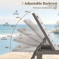 thumbnail image 4 of Homall Outdoor Chaise Lounge Chairs Set of 2, 5-Position Adjustable Waterproof Patio Outdoor Chaise Lounge, Light Brown, 4 of 8