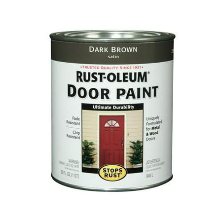 Rust-Oleum 238313 QT DK BRN Satin Door Paint