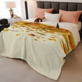 thumbnail image 2 of Maple Leaf Fall Throw Blanket, Flannel Fleece Blanket with Striped Design for Couch, Thanksgiving Fallen Leaves Autumn Rustic Soft Breathable All Season Plush Blankets for Loveseat Sofa Bed 60"x80", 2 of 9