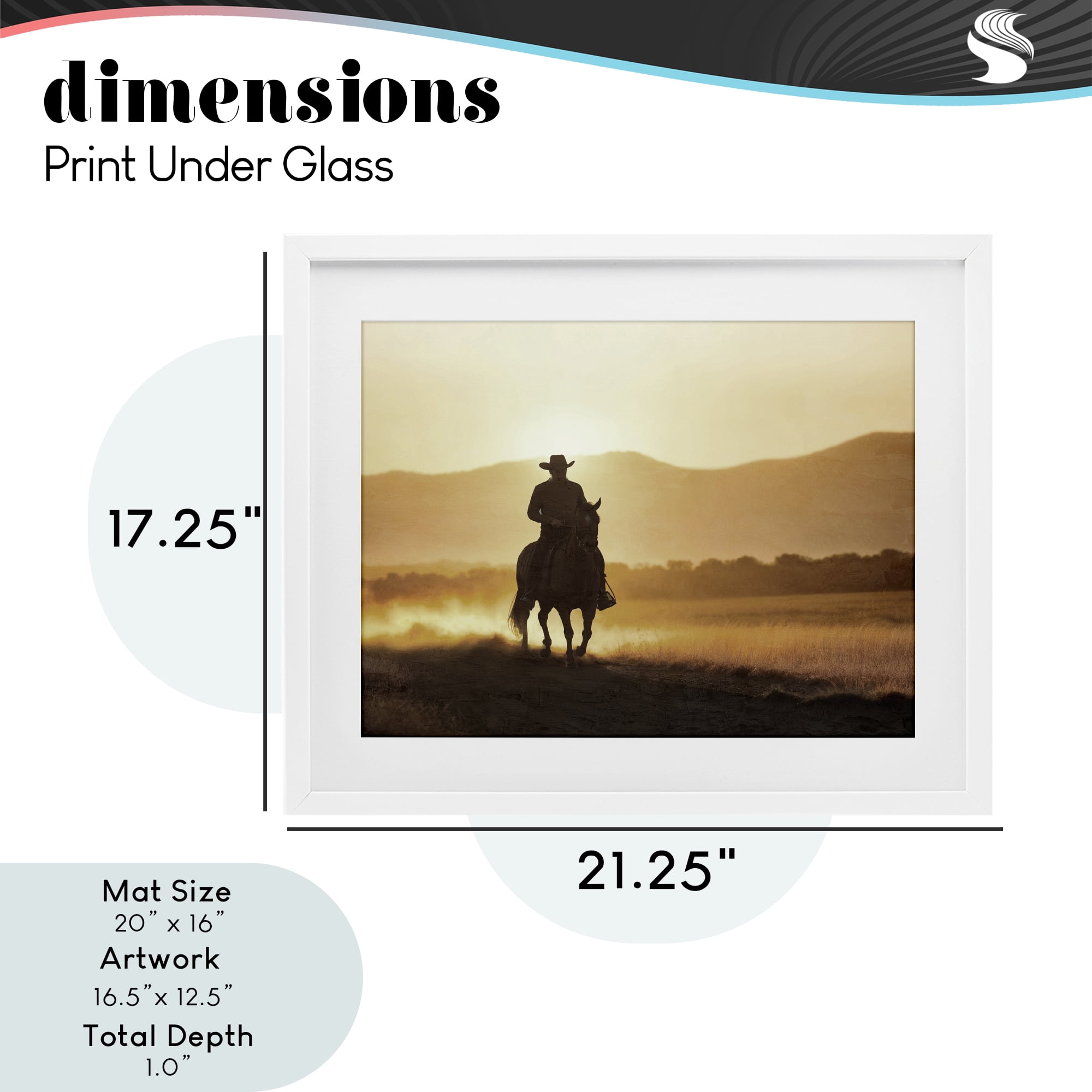Stupell Industries Cowboy's Ride Home White Framed Print Under Glass, design by Kim Allen