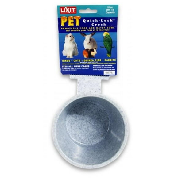 LIXIT 010LXT-QLC10 Lixit Quick-Lock Crock for Small Animals&#44; 10 ounce