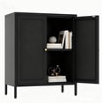 thumbnail image 4 of Small Metal Storage Cabinet, Sideboard Cabinet with 2 Doors, Modern Accent Cabinet with Legs for Entryway, Living Room, Home Office, Dining Room, Orange, 4 of 6