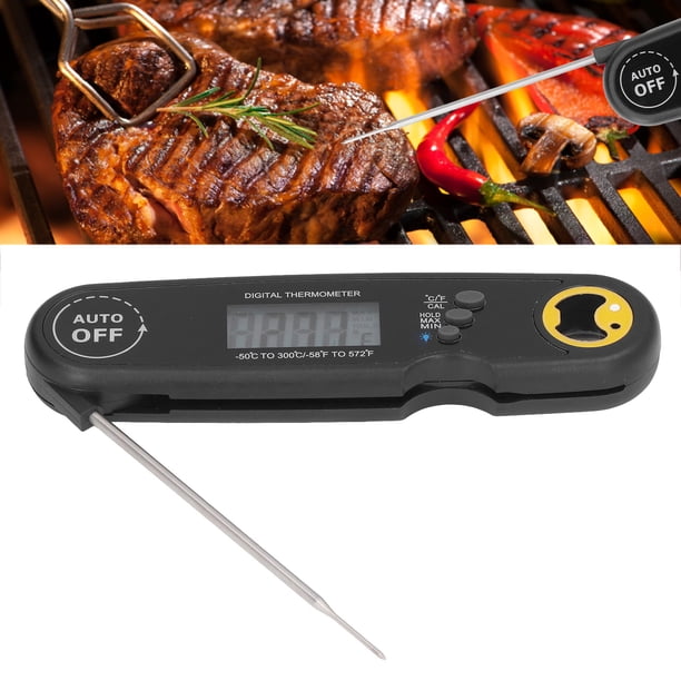 Sonda De Termómetro Para Alimentos Termómetro Digital Plegable Para Alimentos Sonda De Termómetro Para Carne De Lectura Instantánea A Prueba De Agua Con Fuerte Inducción Para