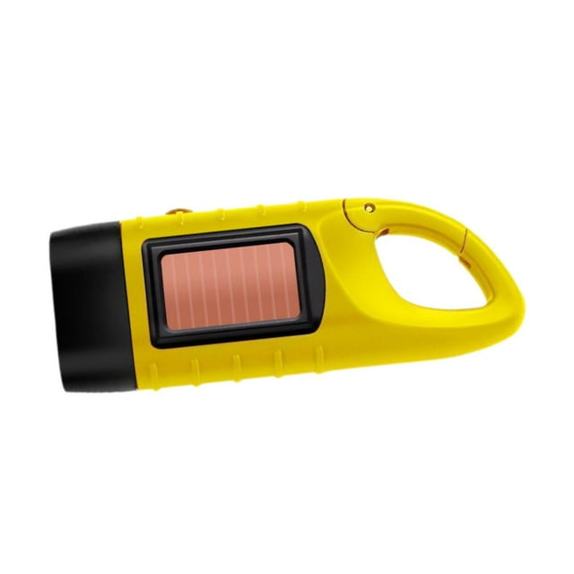 Linterna manivela, lámpara de camping, linterna portátil compacta, de mano para escalada, senderismo y actividades al libre. Amarillo