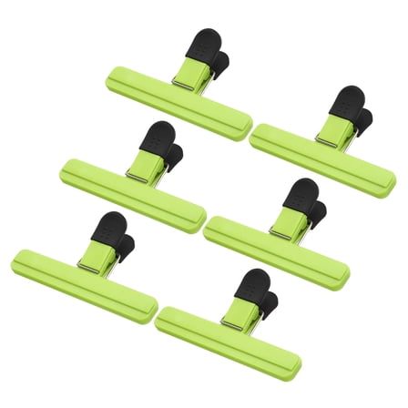 Uxcell 5.91 x 3.35 Inch Chip Clips, 6Pcs Large Plastic Bag Clips, Light Green
