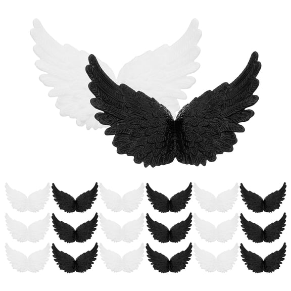 24pcs Mini Plastic Angel Wings for Crafts, Cake Decorations, Birthday Party Embellishments, Charms, Ornaments and More