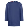 thumbnail image 5 of Youpwaven America 250th Anniversary Women's 3/4 Sleeve Top, USA 250 Years Patriotic Graphic Shirt, 4th of July Waving Flag Crew Neck Tee with Contrast Trim, 5 of 7