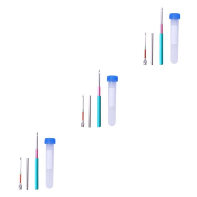 Guardoinrt Efficient Embroidery Punch Needle Pen Sewing Kit Knitting Tool 3 Pcs Needle 1 Pc Tube 10cm 3Set