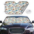 thumbnail image 3 of Lsque Summer Stamp Car Windshield Sun Shade | Accordion Folding Style Auto Shade for Car Truck SUV Van | Blocks UV Rays Sun Visor Protector | Small, 3 of 7