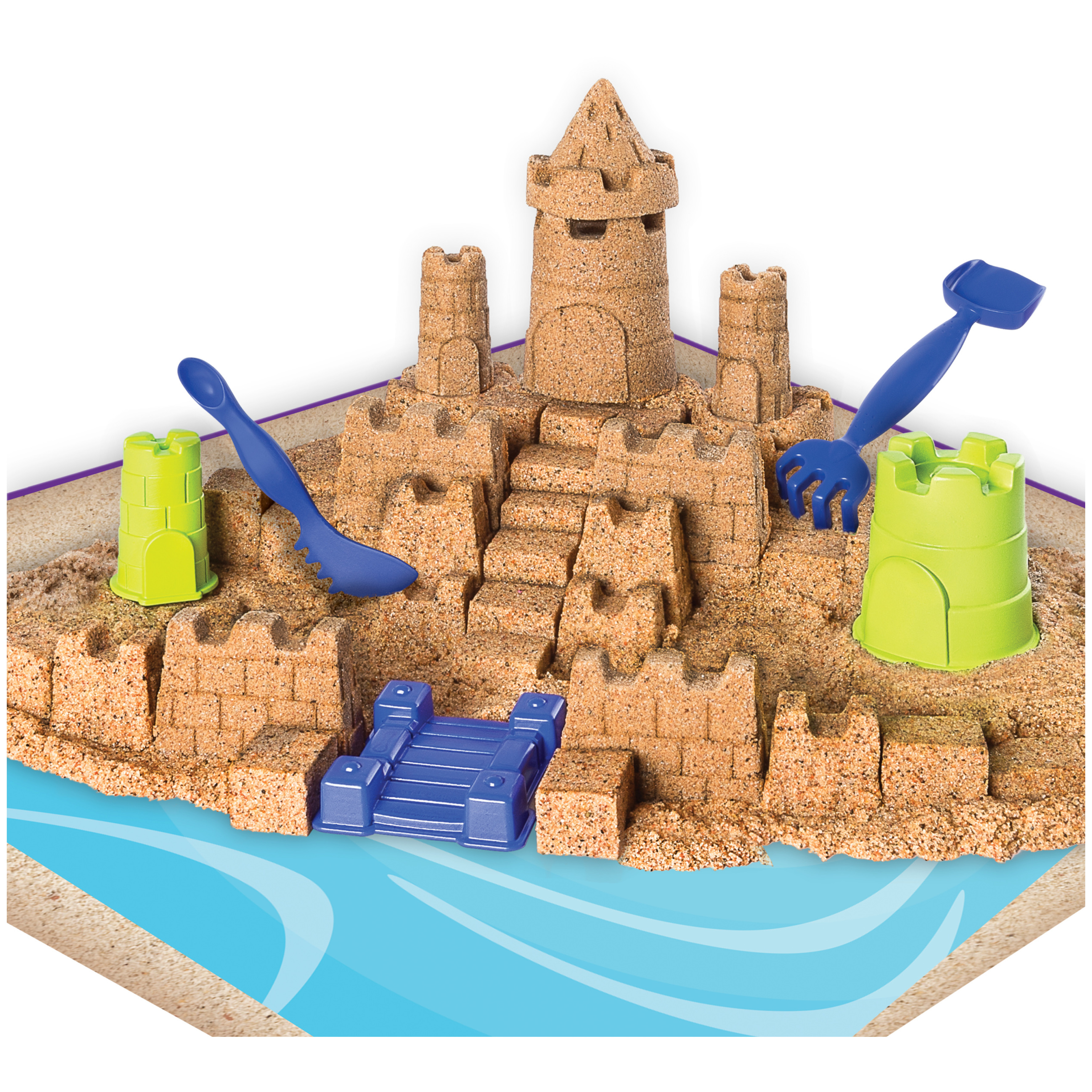 Kinetic Sand Beach Sand Kingdom Playset with 3lbs of Beach Sand, includes Molds and Tools, Play Sand Sensory Toys for Kids Ages 3 and up - image 4 of 9