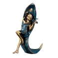 thumbnail image 3 of Estatua de niña Soledad con plumas figura decorativa para fotografía adorno decorativo Azul, 3 of 9