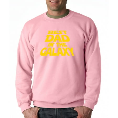 Trendy USA 715 - Crewneck Best Dad in The Galaxy Star Wars Opening Crawl Sweatshirt 2XL Light