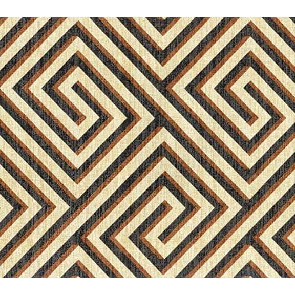 Yard Fabric Upholstery Drapery IMAN Banji Sepia Geometric Black Brown EE26