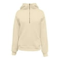 thumbnail image 5 of Fashion Pullover Hoodies for Women Trendy Plus Size Loose Casual Half Zipper Hooded Sweatshirt, 5 of 7