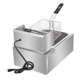 thumbnail image 3 of Hassch 6.3QT Stainless Steel Electric Deep Fryer with Basket and Lid, Countertop Oil Fryer Pot for Kitchen, Restaurant, 2500W, Silver, 3 of 9