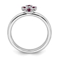 thumbnail image 2 of Created Ruby Sterling Silver Rhodium Cross Ring, 2 of 7