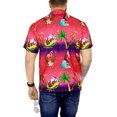 thumbnail image 6 of HAPPY BAY Men's Beach Button Down Funky Santa Claus Party Dress Shirt Vacation Ugly Christmas Tree Hawaiian Gifts shirts for Men S Santa Surf, Pink, 6 of 7
