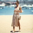 thumbnail image 2 of Vestido tipo chaleco de punto hueco, protección solar para la playa, top de bikini para vacaciones en la playa, chaqueta de traje de baño, 2 of 5