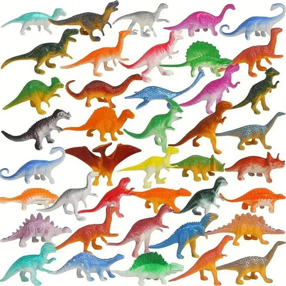 Jiibva 48Pcs Mini Dinosaur Figures Dinosaur Playset Dinosaur Figures Cake Topper Dinosaur Home Decorations