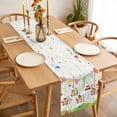 thumbnail image 3 of Groundhog Day Table Runner - 60 Inch Long Bunting Floral Cartoon Funny Colorful Cute Cotton and Linen Blended Dress Scarves Farmhouse Table Runner for Kitchen Dining, Coffee Table, 13" x 60", 3 of 8