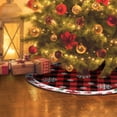 thumbnail image 3 of HadinEEon 48 inches Christmas Tree Skirt, Xmas Tree Ornaments, Buffalo Plaid Christmas Tree Mat, Rustic Xmas Tree Rug (Elk & Snowflakes), 3 of 5