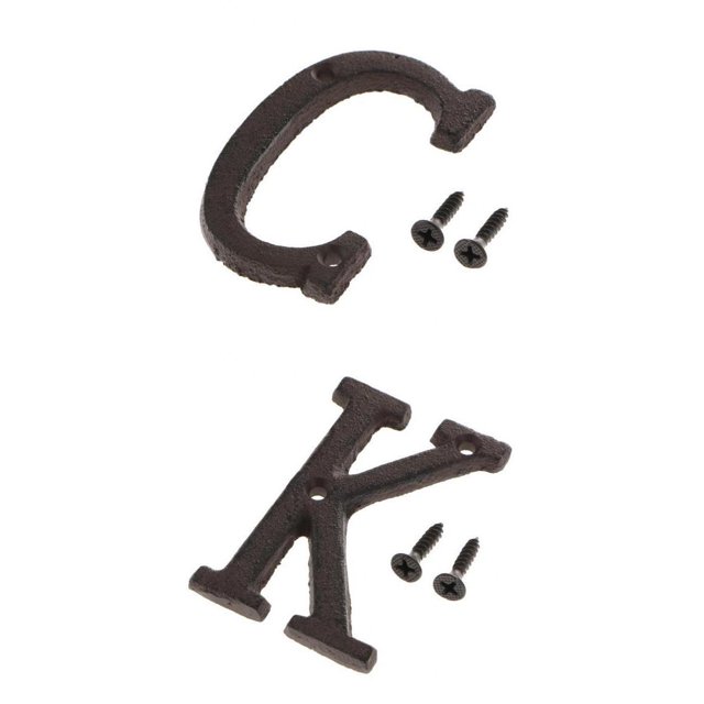 2 letras de buzón de decoración de puerta exterior Colco Etiqueta de hierro DIY creativa 5 x 0,5 cm