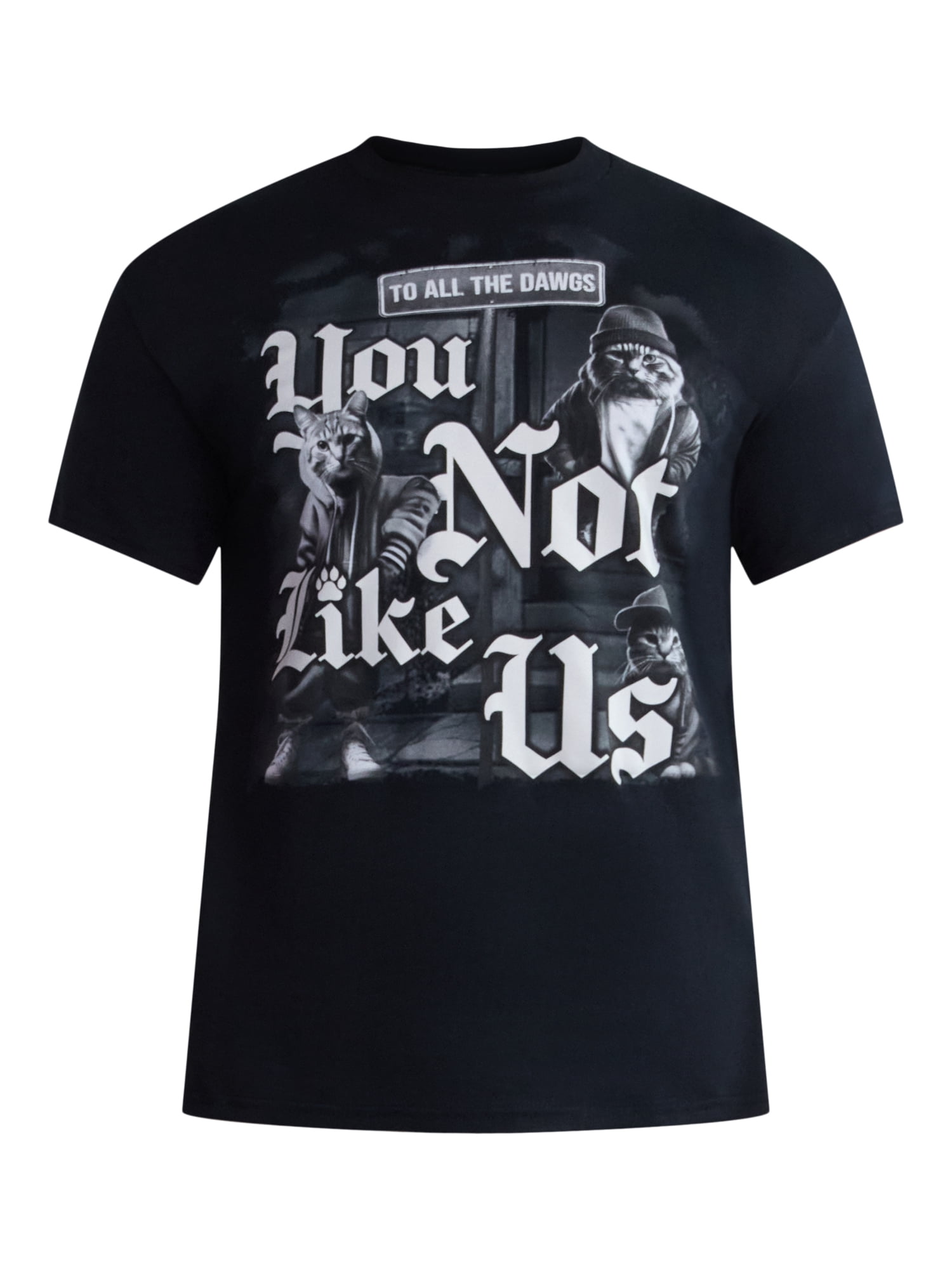 Humor Men's and Big Men's Cats You Not Like Us Cotton Graphic Tee Shirt, Sizes S-3XL