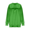 thumbnail image 4 of Sevevn Women Christmas Oversized Sweatshirt Long Sleeve Pullover Casual Loose Fit Holiday Party Top Festive Outfit Green L, 4 of 6