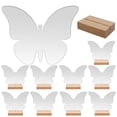 thumbnail image 1 of SHISUYAN 10 Sets Transparent Butterfly Acrylic Sign Blank Acrylic Butterfly Shape Table Sign with Wood Stand, 1 of 8