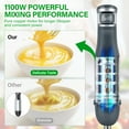 thumbnail image 3 of Immersion Blender Handheld 1100W 3 in 1 Corded Stick Hand Blenders for Kitchen with Trigger Speed Control, with Whisk, Milk Frother Attachemnts, Perfect Emulsifier for Soup, Smoothie, Puree, 3 of 8