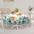 thumbnail image 6 of Oval Fall Tablecloth,Thanksgiving Autumn Harvest Blue Pumpkin Sunflower Maple Leaf Table cloth,Polyester Waterproof Wrinkle Resistant Durable Tablecloth for Fall,Thanksgiving,Home Decor 54x72inch, 6 of 6