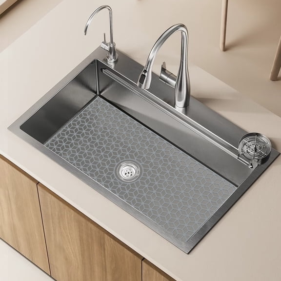 Practical Silicone Sink Protector Heat Resistant and Nonslip Kitchen Sink Mat with Hollow Design for Home Kitchen Countertop