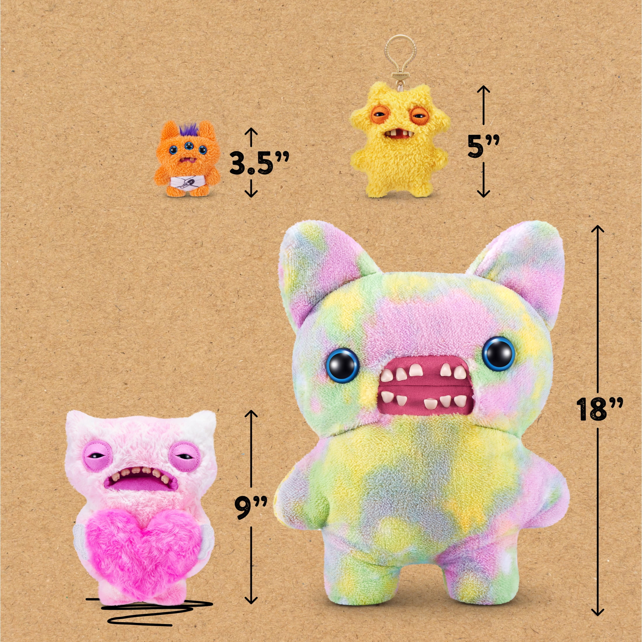 Fuggler Love Fugg 9-Inch Plush (Wide Eyes Weirdo) by ZURU – Funny Ugly Monster Stuffed Animal, Creepy-Cute Valentines Collectible Plush Toy for Kids, Tweens, Teens & Adults