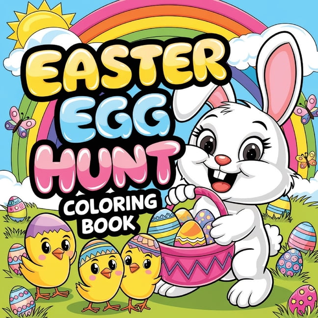 Easter Egg Hunt Coloring Book: Simple Coloring Book for Kids Large Print Coloring Books Easter Activity Book for Kids (Paperback)