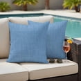 thumbnail image 5 of Outdoor Waterproof Pillow Covers Blue Vintage Linen Decorative Throw Pillow Protectors,Pillowcase Cushion Cases for Patio Sofa Garden Couch,18x18in,Pack of 2, 5 of 14