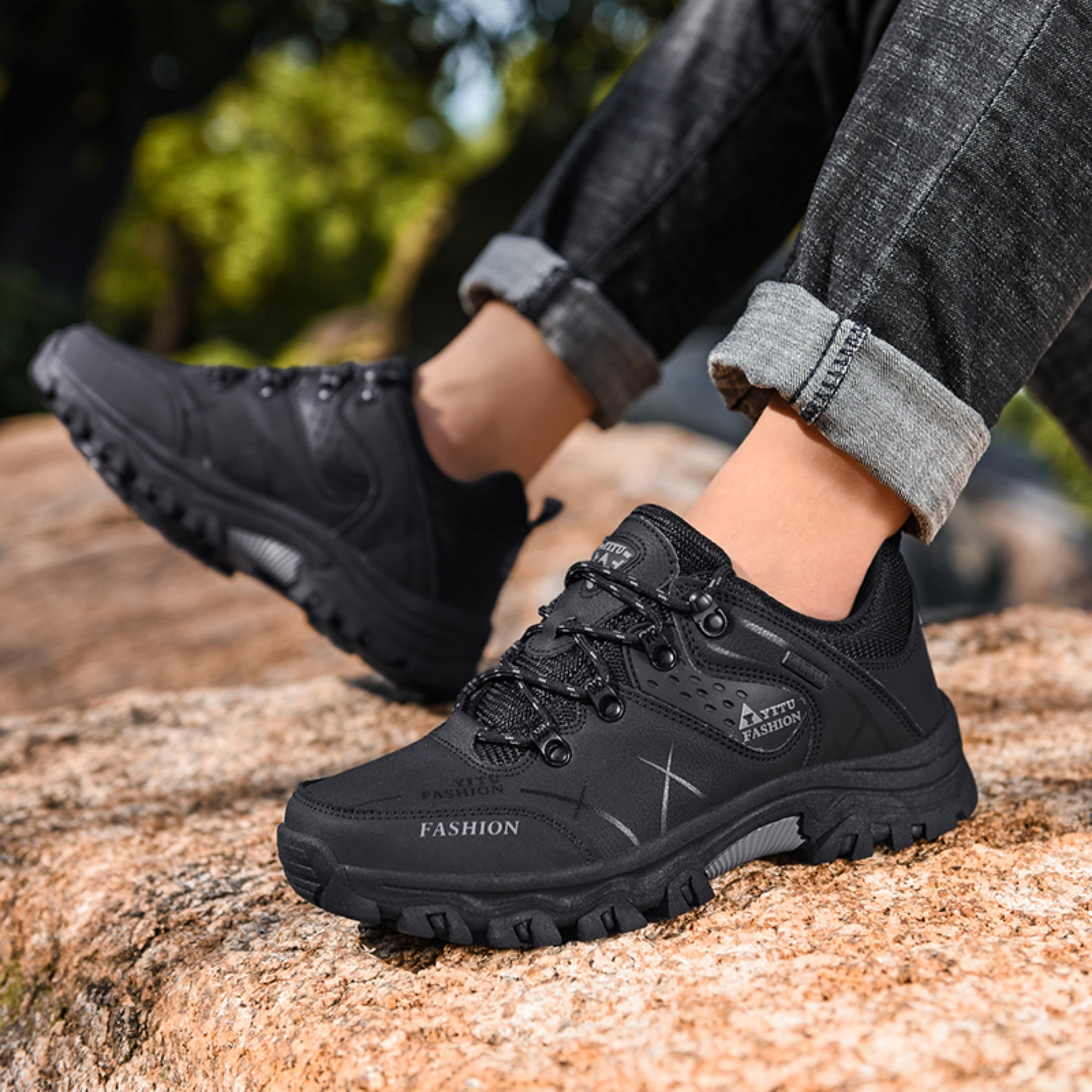 SKIUHS Men's Hiking Shoes – Insulated & Breathable All-Terrain Options, Non-Slip Waterproof Outdoor Trail Shoes