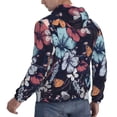 thumbnail image 6 of Rateoe Flowers ad Butterflies Pattern Mens Hoodie, Pullover Hooded Sweatshirt, Kangaroo Pocket Hoodie Ideal for Daily Wear, Travel and Home-XX-Large, 6 of 7