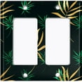 thumbnail image 6 of Metal Light Switch Plate Cover Tropical Jungle Palm Leaves Yellow Green JGL012, 6 of 13