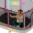 thumbnail image 4 of LinkRomat 7-in-1 60" Elliptic Trampoline for Kids, 500lbs Capacity Toddler Trampoline with Enclosure, Adjustable Height Handrail & Durable Designs for Boys & Girls, Indoor & Outdoor, 4 of 9