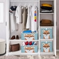 thumbnail image 6 of Cabinet Storage Basket 15.75x10.63x6.96 Inches Storage Box Foldable, Storable and Easy to Assemble ，Open Home Storage Bins ，Closet Storage Bins Cute Fox with Glasses, 6 of 8