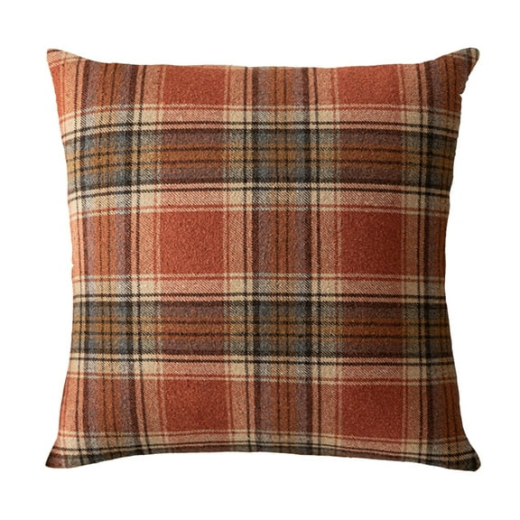 Throw Pillows for Couch Hwkond Thanksgiving American Style Pillowcase Retro Versatile Plaid Living Room Sofa Cushion Soft And Brushed Pillowcase Cover,Up to 25% Off