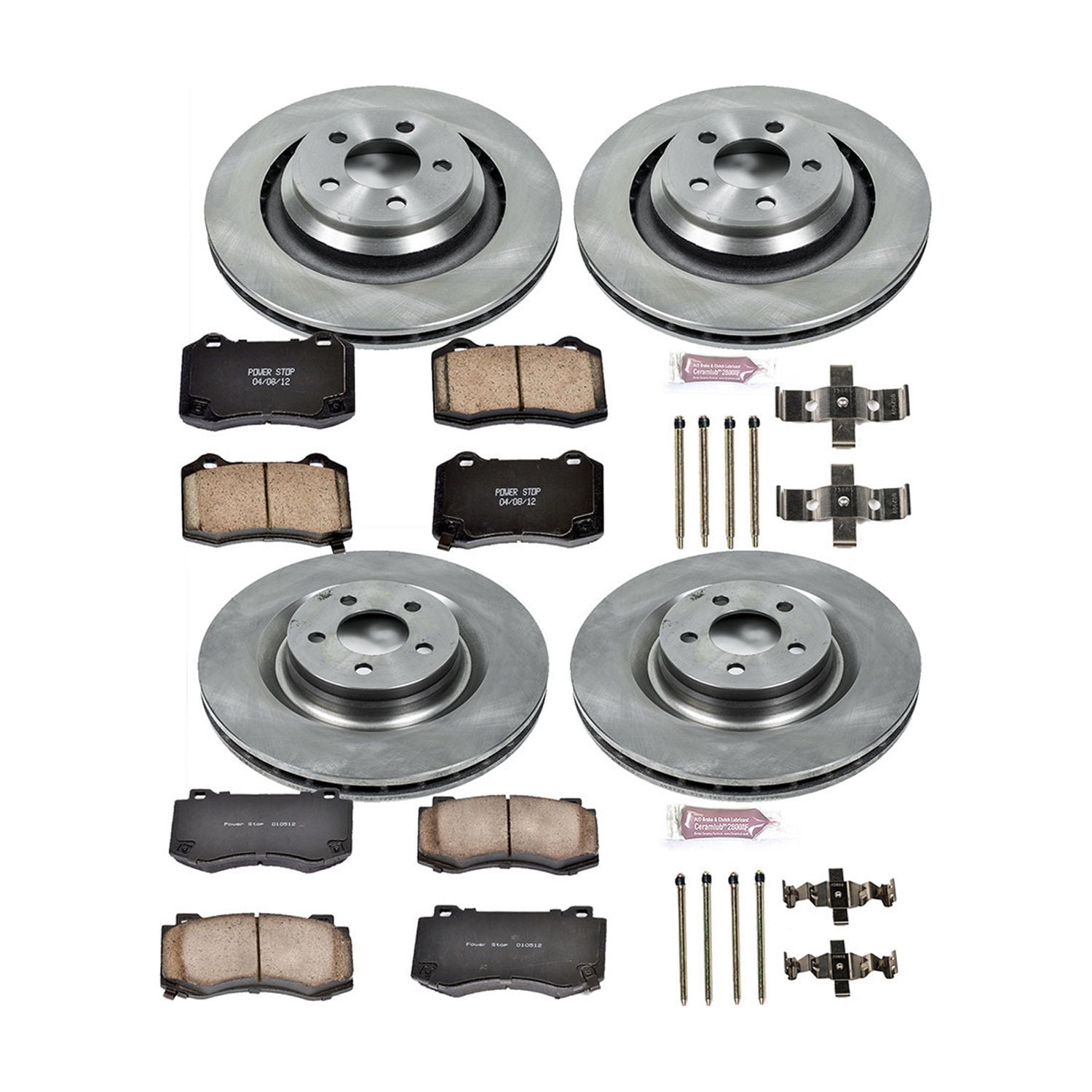 Power Stop Front and Rear Stock Replacement Brake Pad and Rotor Kit KOE4023