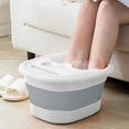 KQJQS Portable Foot Bath Spa Bucket with Handle and Lid, Foldable Foot Soaking Tub with Massage