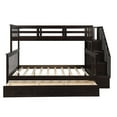 thumbnail image 5 of Veryke Twin-Over-Full Bunk Bed with Stairway and Storage Drawers in Espresso, 5 of 9