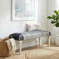 thumbnail image 2 of LR Home Bryan 47" Blue/White Plaid Upholstered Accent Bench, 2 of 7