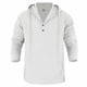 thumbnail image 3 of Ceisia Men's Oversize Hooded Half-Placket Flax Long-Sleeve Top Multi-Solid for Spring/Summer Gift, 3 of 6