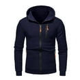 Caqnni Men's Fall/Winter Fashion Solid Color Sports Sweatshirts Loose