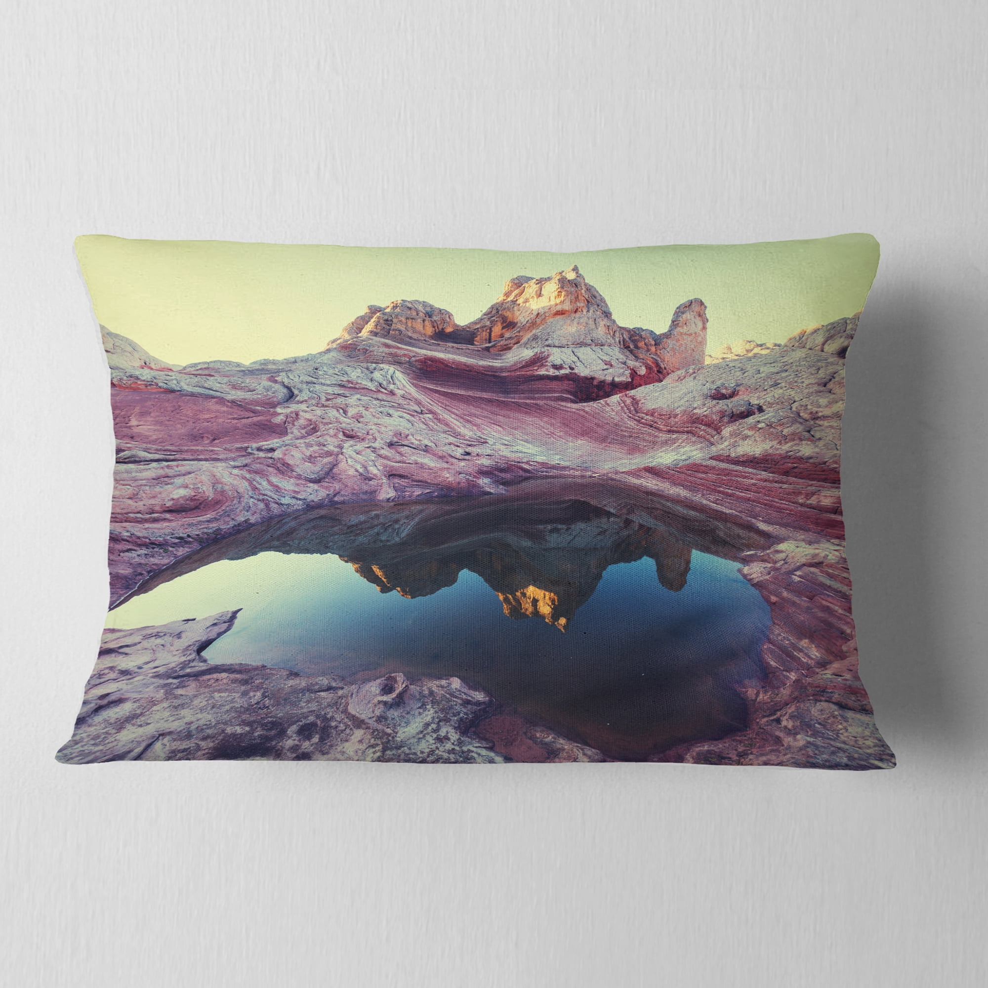 Designart Purple Tinged Vermilion Cliffs - Landscape Printed Throw Pillow - 12x20