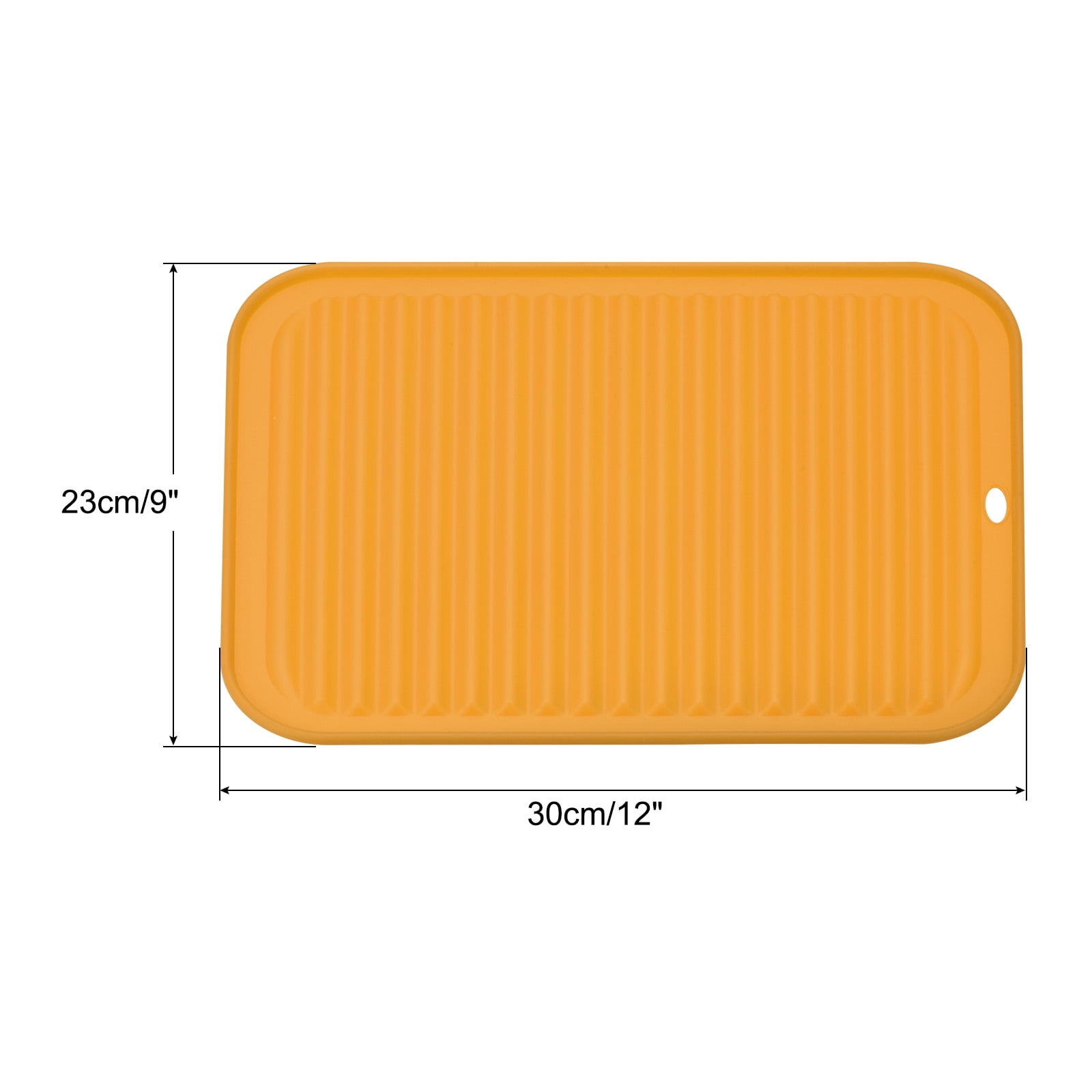 Unique Bargains Silicone Dish Drying Mat Set Reusable Sink Drain Pad Heat Resistant Orange,Blue